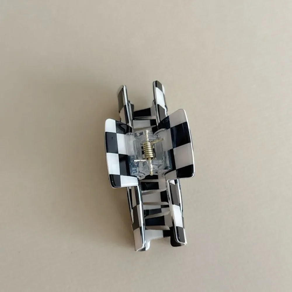 Checkered Black and White Hair Clip K16
